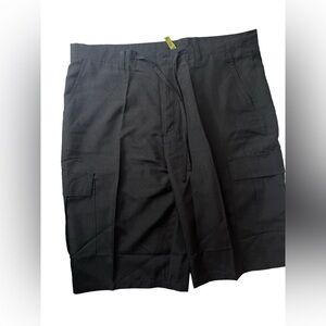 True Rock Men's Cargo Style Drawstring Shorts Black Size 42